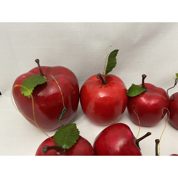 Apple Ornaments Artificial Faux Realistic Fruit Red Delicious Lot of 12 - Picture 3 of 4